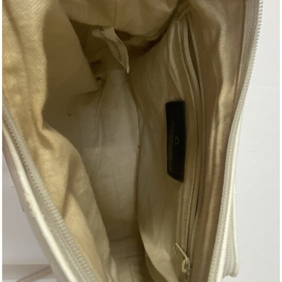 Liz Claiborne White Zipper Closure Handbag 2 Shoulder Strap Built In Wallet READ - Picture 14 of 16